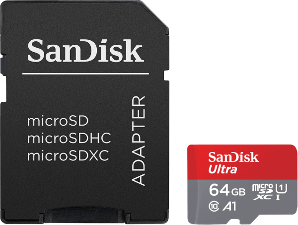 Карта памяти SanDisk Ultra UHS-I MicroSD XC 64 ГБ class 10 (с адаптером) Карта памяти SanDisk Ultra UHS-I MicroSD XC 64 ГБ class 10 (с адаптером) - фото 1
