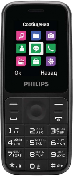 Телефон Philips Xenium E125  Black - фото 1