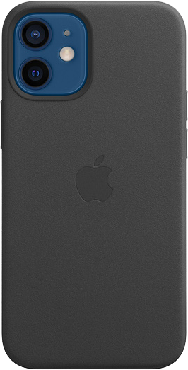 Чехол-крышка Apple MHKA3ZE/A для iPhone 12 mini, кожа, черный Чехол-крышка Apple MHKA3ZE/A для iPhone 12 mini, кожа, черный - фото 1
