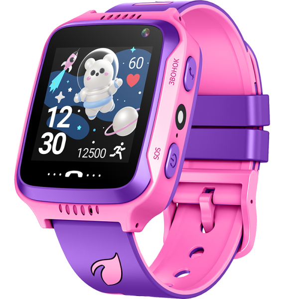 Часы-телефон  Leef детские Kids Pulsar, фиолетово-розовые - фото 1