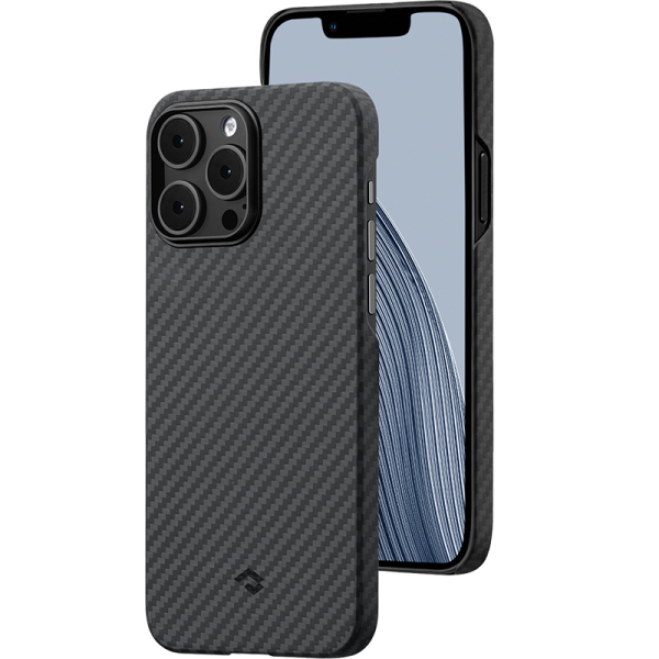 Чехол-крышка Pitaka для iPhone 14 Pro, кевлар, черно-серый - фото 1