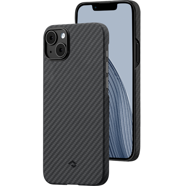 Чехол-крышка Pitaka для iPhone 14 Plus, кевлар, черно-серый - фото 1