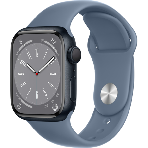 Умные часы  Apple Watch Series 8, 45 мм, S/M, Sport band, Midnight Aluminium