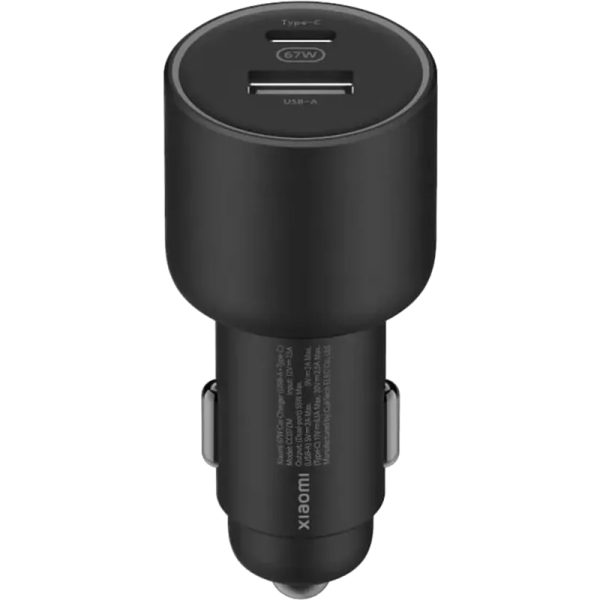 Зарядное устройство автомобильное Xiaomi Car Charger USB-A/C 67W, черное (BHR6814GL)