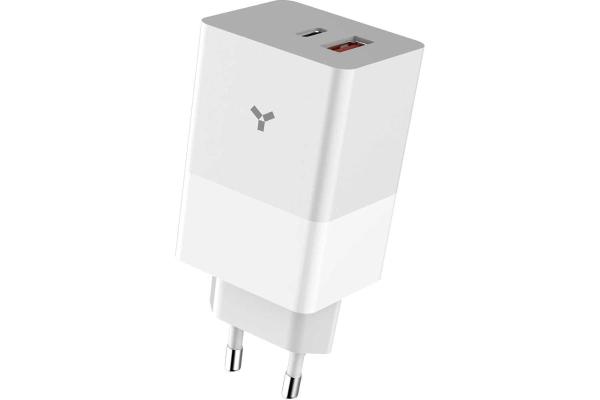 Зарядное устройство сетевое Accesstyle Crocus USB-C/A 65w, белое (65WCA)