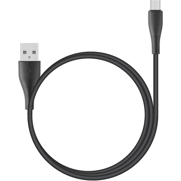Кабель Stellarway USB A/Micro USB, 2,4А, 1м, нейлоновый, черный