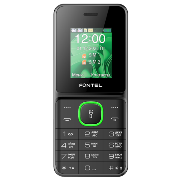 Телефон Fontel FP210 Черно-зеленый, цвет черный/зеленый