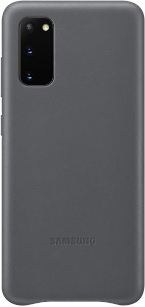 Чехол-крышка Samsung EF-VG980LJEGRU для Galaxy S20, кожа, серый - фото 1