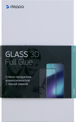 Защитное стекло Deppa для Xiaomi Note 9 Pro 3D Full Glue (черная рамка)