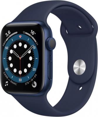 Цена Умные часы  Apple Watch Series 6, 44 мм, синие, купить в МегаФон