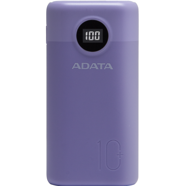 Аккумулятор ADATA P10000QCD, Li-Ion, 10000 мАч, фиолетовый - фото 1
