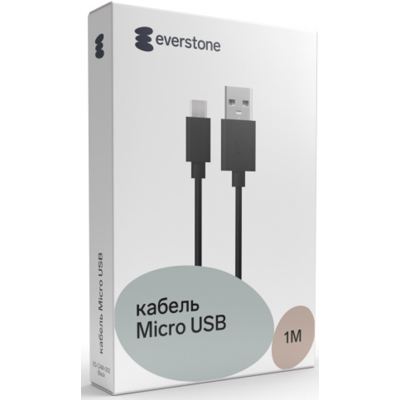Кабель Everstone USB-A - Micro USB ES-CAM-002, черный