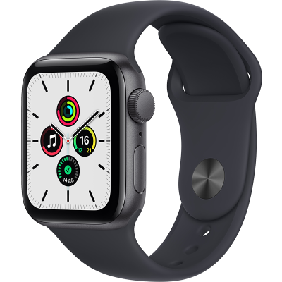 Цена Умные часы  Apple Watch SE, 40 мм, серый космос (MKQ13RU/A), купить в МегаФон
