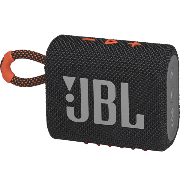 Колонка портативная  JBL GO 3, черно-оранжевая - фото 1