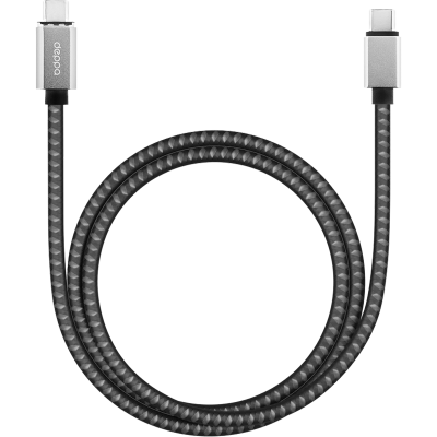 Кабель Deppa USB Type-C - USB Type-C, серый (1.5 метра)